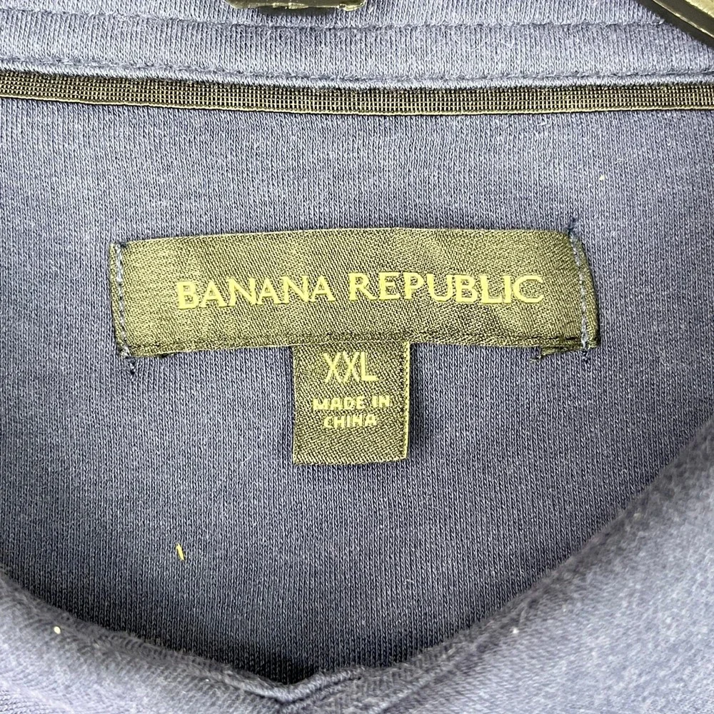 Banana Republic Luxe Touch‎ Business Casual Polo Shirt Mens XXL Blue Long Sleeve
